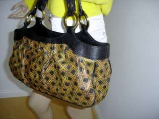 Kuba Cloth Design Sachel Leather Handbag / Purse by ICON  