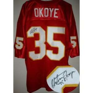 Christian Okoye Signed Kansas City Chiefs Jersey  Sports 
