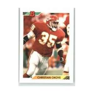 1992 Bowman #190 Christian Okoye   Kansas City Chiefs 