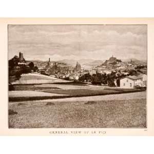  1908 Halftone Print Le Puy Haute Loire France Cityscape 
