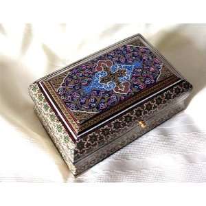  Persian Khatam Inlay Box Lined with Intricate Mosaic 