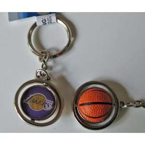  Los Angeles Lakers Rubber Basketball Spinner Keychain Key 