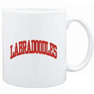 Mug White  Labradoodles ATHLETIC APPLIQUE / EMBROIDERY  Dogs  