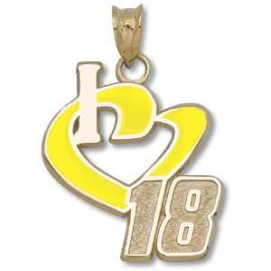 Kyle Busch #18 I Heart 18 NASCAR Heart Pendant