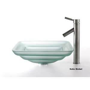  Frosted Oceania Glass Sink and Sheven Faucet C GVS 930FR 