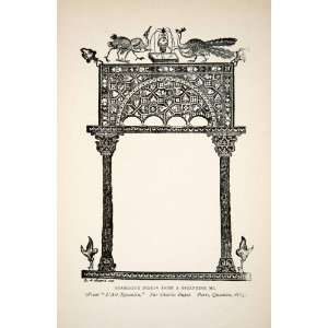  1908 Wood Engraving Byzantine Empire Design Archway 