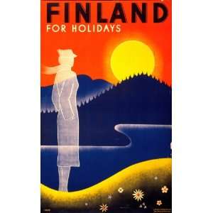  1930s Travel Poster Finland for holidays