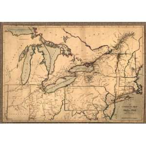  map Canada & Northeastern States War of 1812