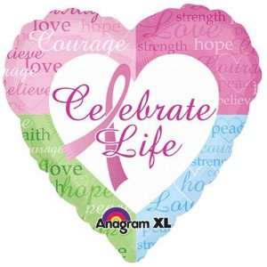 Celebrate Life Heart Shaped 18 Mylar Balloon
