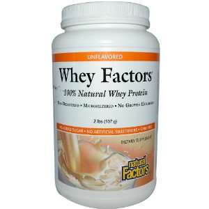  Whey Factors, 100% Natural Whey Protein, Unflavored, 2 lbs 