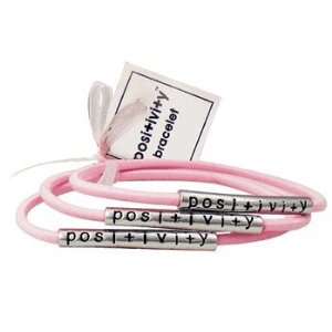  POSITIVITY Pink Bracelets Set of 3 