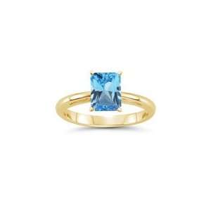  3.24 Cts Swiss Blue Topaz Solitaire Ring in 14K Yellow 