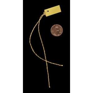 100 Gold Cardstock MINI Hang Tags (1/2x1) & 100 Cut Strings for 