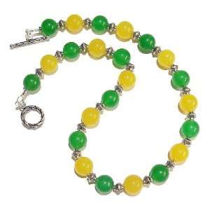 The Black Cat Jewellery Store Yellow & Green Jade Necklace 