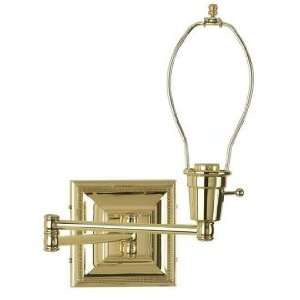    Antique Brass Finish Plug In Swing Arm Wall Lamp