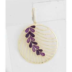  Smith Jewelry  Yellow Gold Plated and Purple Enamel Earrings Jewelry