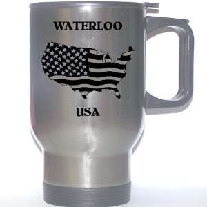  US Flag   Waterloo, Iowa (IA) Stainless Steel Mug 
