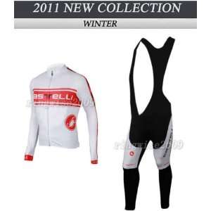 com winter 2011 new castelli team cycling long jersey+bib pants bike 
