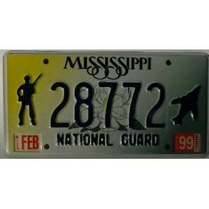   National Guard License Plate with Green Numbers 