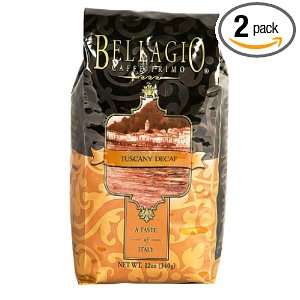 Bellagio Coffee Tuscany Decaf, 12 Ounce (Pack of 2)  