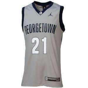  Nike Georgetown Hoyas #21 Gray Replica Basketball Jersey 