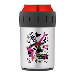  Thermos Can Cooler Koozie Rocker Chick   Pink Guitar Heart 