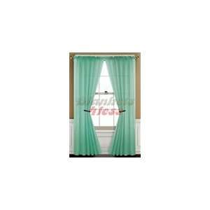   Green Solid Sheer Voile Window Panel Rod Pocket  2 Panels Home