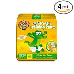  Earths Best Training Pants 3T 4T, 26 Count (Pack of 4 