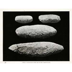  1906 Print Stone Pounders Tools Ancient Crush Sandstone 