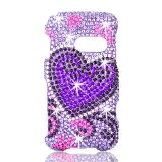 Talon Full Diamond Bling Phone Shell for LG Rumor Touch   Purple Heart
