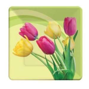   Tulips 7 inch Square Paper Plates 8 per Pack