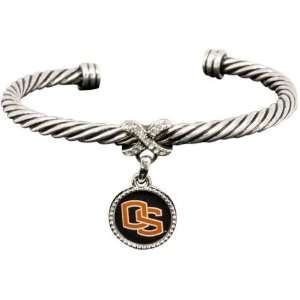  Oregon State Beavers Ladies Antiqued Silver Twisted Cable 