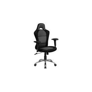  Race Car Inspired Bucket Seat Office Chair in Gray & Black 