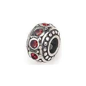 Authentic Zable July Crystal Birthstone 925 Sterling Silver Bead Charm 