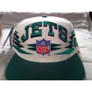  New York Jets Vintage White Spike Snapback Hat Everything 