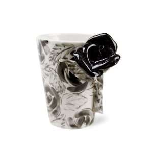  Rose Black Handmade Coffee Mug (10cm x 8cm)