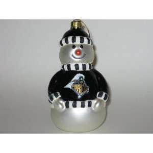 PURDUE BOILERMAKERS 6 tall and 3 wide Blown Glass Snowman CHRISTMAS 