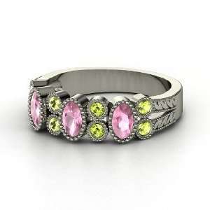  Hopscotch Band, Sterling Silver Ring with Pink Tourmaline 