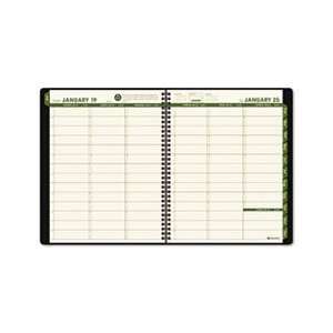  Recycled Weekly/Monthly Appointment Book, Green, 8 1/4 x 
