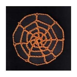  Orange Spider Web Crocheted Hair Bun Cover  MEDIUM 