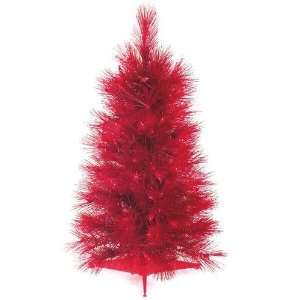   Pine Pre Lit Artificial Christmas Tree   Red Lights