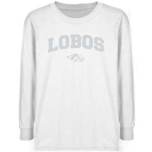    New Mexico Lobos Youth White Logo Arch T Shirt