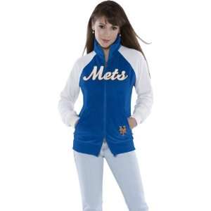  New York Mets Womens Full Zip Velour Cheer Jacket   Touch 