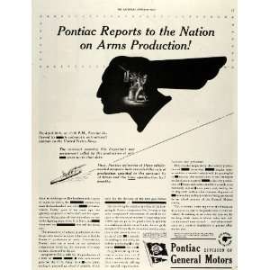  1942 Ad Pontiac Arms Production World War II Navy Guns 