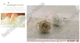 Fashion Lovely Alloy Rose Flower Silver Plated Ring For Sexy Girl 