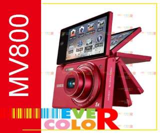 Samsung MV800 MultiView 16.1MP 5x Optical Zoom Camera RED + 8GB 