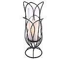  Home Reflections Floral Iron Stand with Flameless Candle & Timer