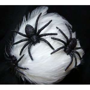  White Feather Headband with Halloween Spiders Everything 