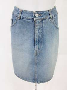 KATHERINE HAMNETT DENIM Light Wash Jean Mini Skirt 33  