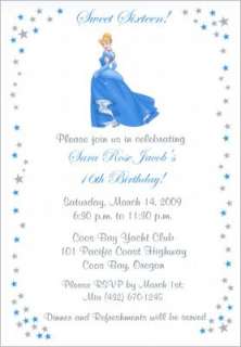 Cinderella Sweet 16 Birthday Party Invitations & Favor  